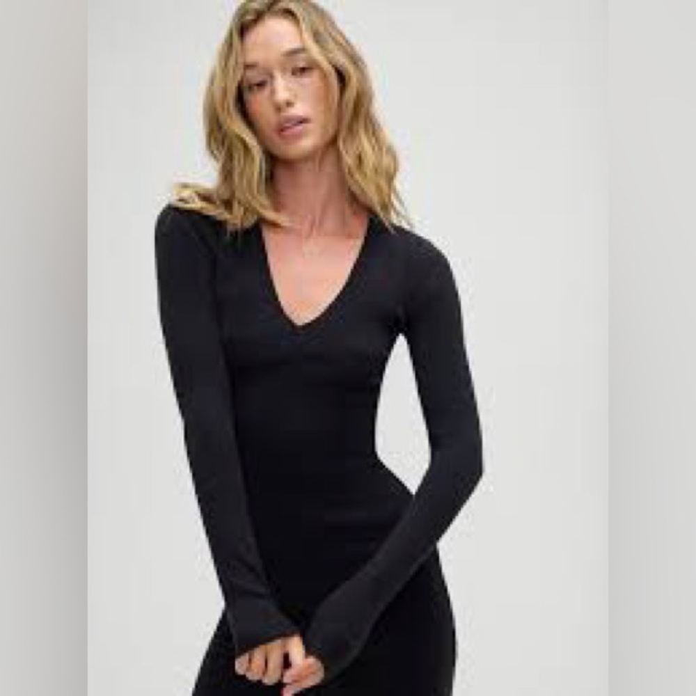 ZARA Bodycon Black Knit Top/Mini Dress Snake Skin Texture Stretchy Size Small